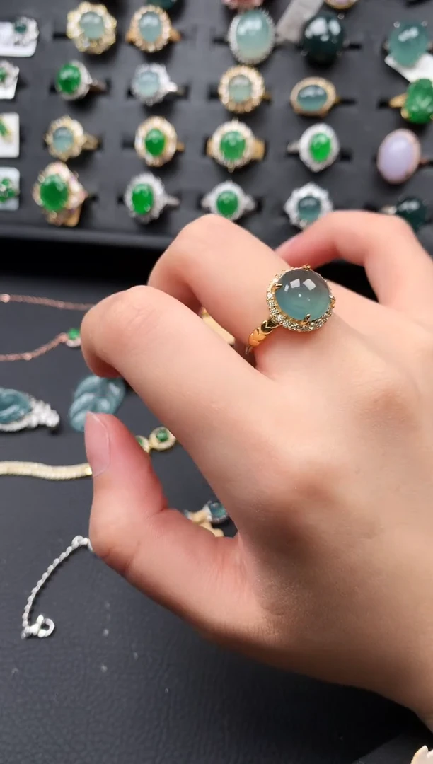 【闪购商品】翡翠戒指银S925镶嵌7456745