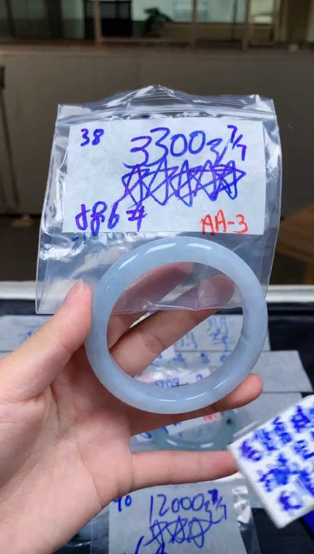 定制翡翠未镶嵌38毛货需精细抛光手镯拍一发一618