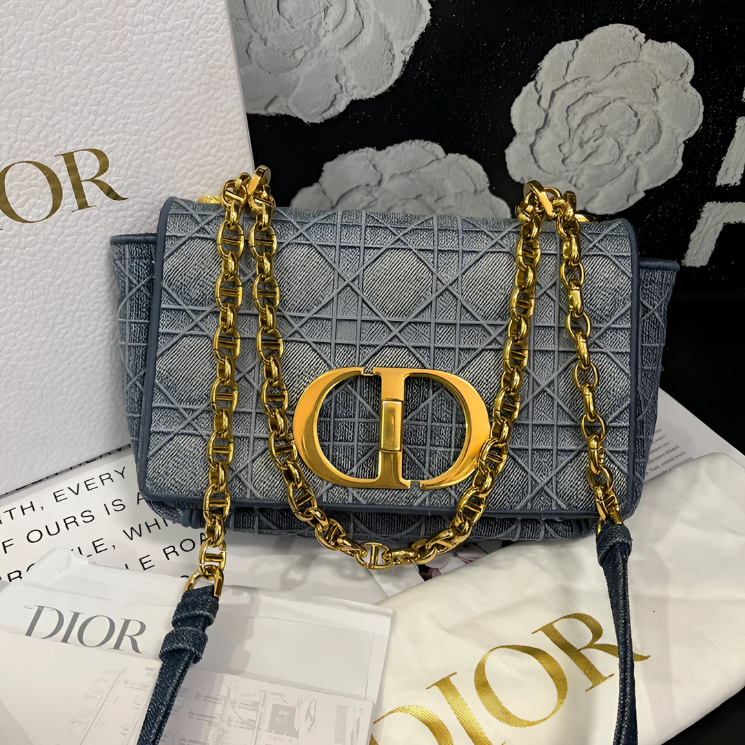95新 DIOR/迪奥 牛仔丹宁小号arco斜挎B1893#