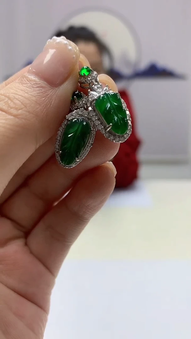 【闪购商品】定制翡翠未镶嵌4902ms-毛货109耳坠