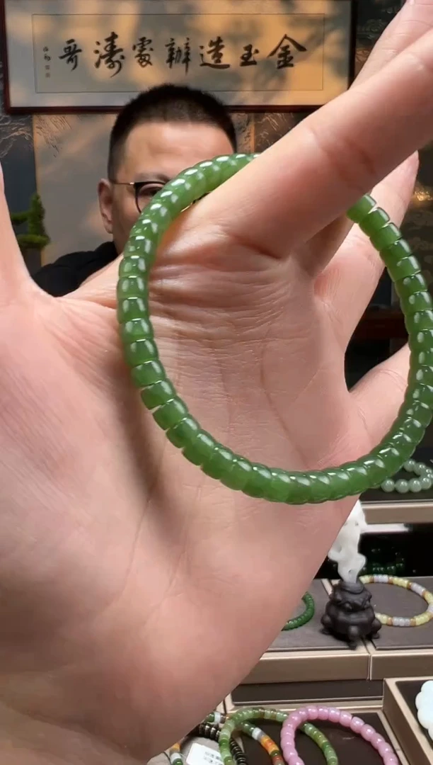 【闪购商品】和田玉手串未镶嵌碧玉6mm药片