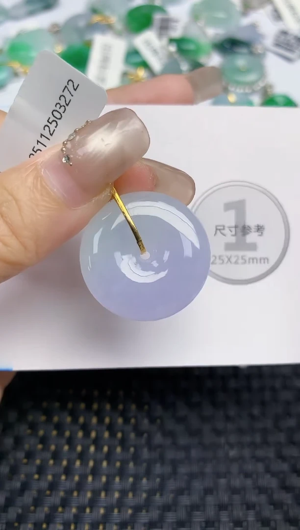 颈饰18K金镶嵌翡翠天然缅甸A货翡翠百元以上9元证书费自理