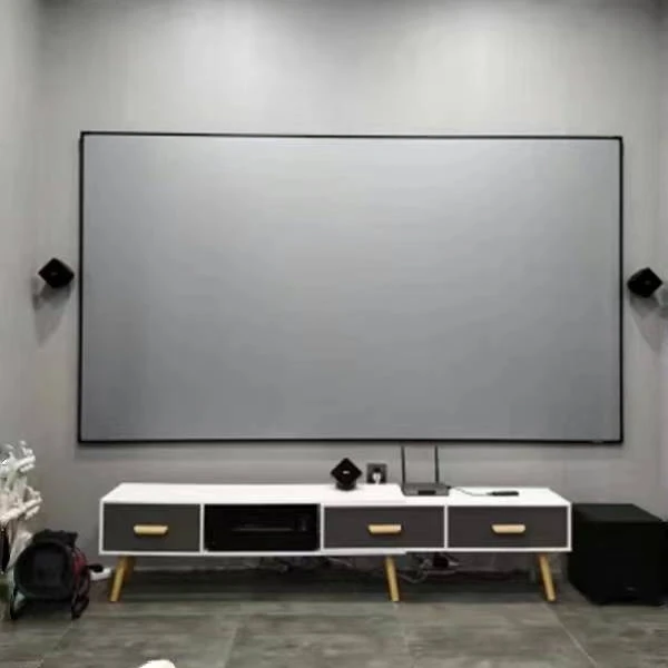 鸿雅视纳米灰超短焦专用抗光幕布超窄边框铝合金家用大角度