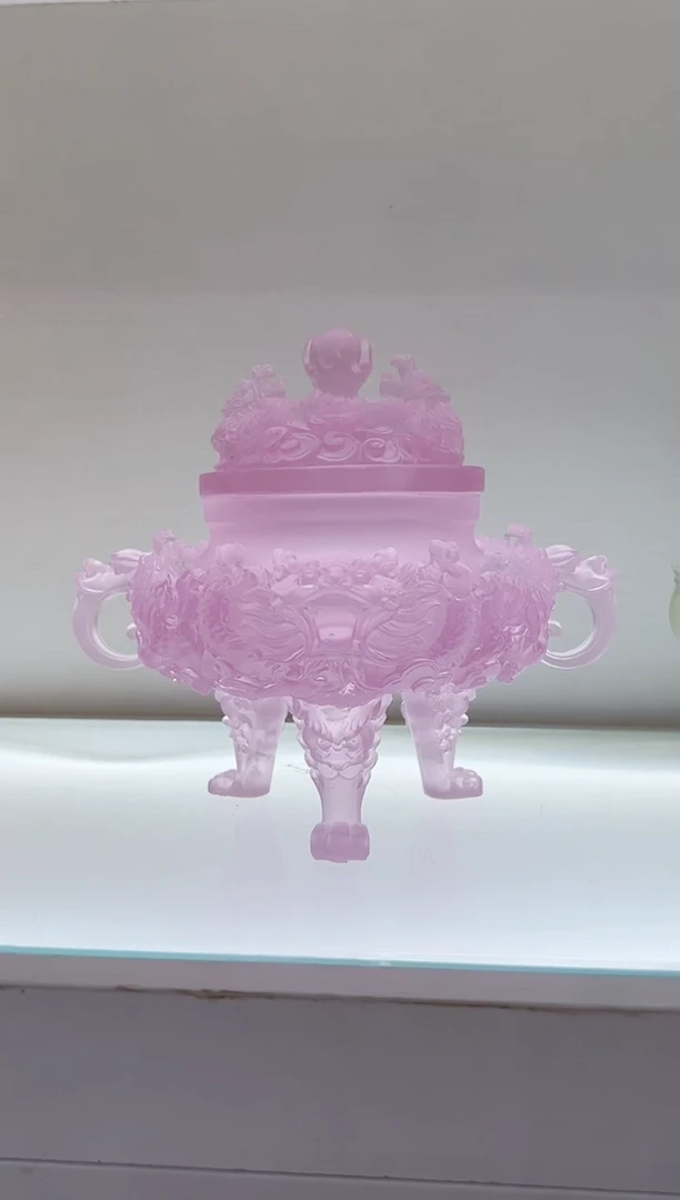 手工艺品琉璃古法琉璃九龙香炉