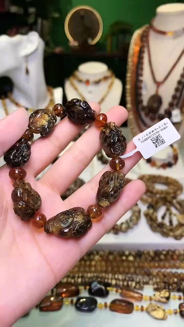 【闪购商品】琥珀裸石未镶嵌抚顺琥珀金蟾单圈