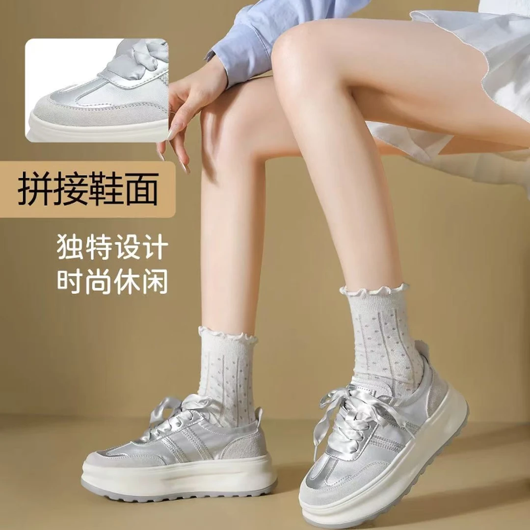 A644薄款小白鞋德训鞋厚底时尚休闲鞋休闲皮鞋运动时尚