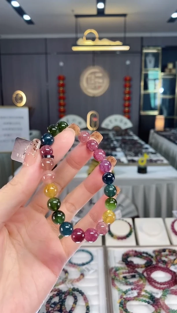 未镶嵌老矿碧玺单圈手串8mm+碧玺dan多样性发货一条