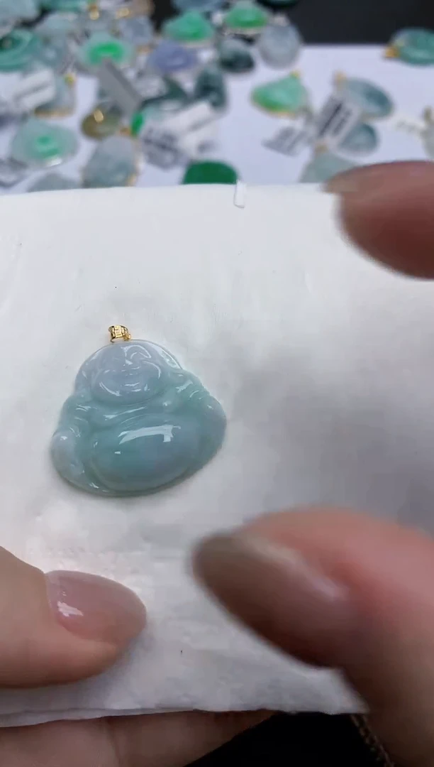 【闪购商品】翡翠颈饰18K金镶嵌天然缅甸翡翠A货