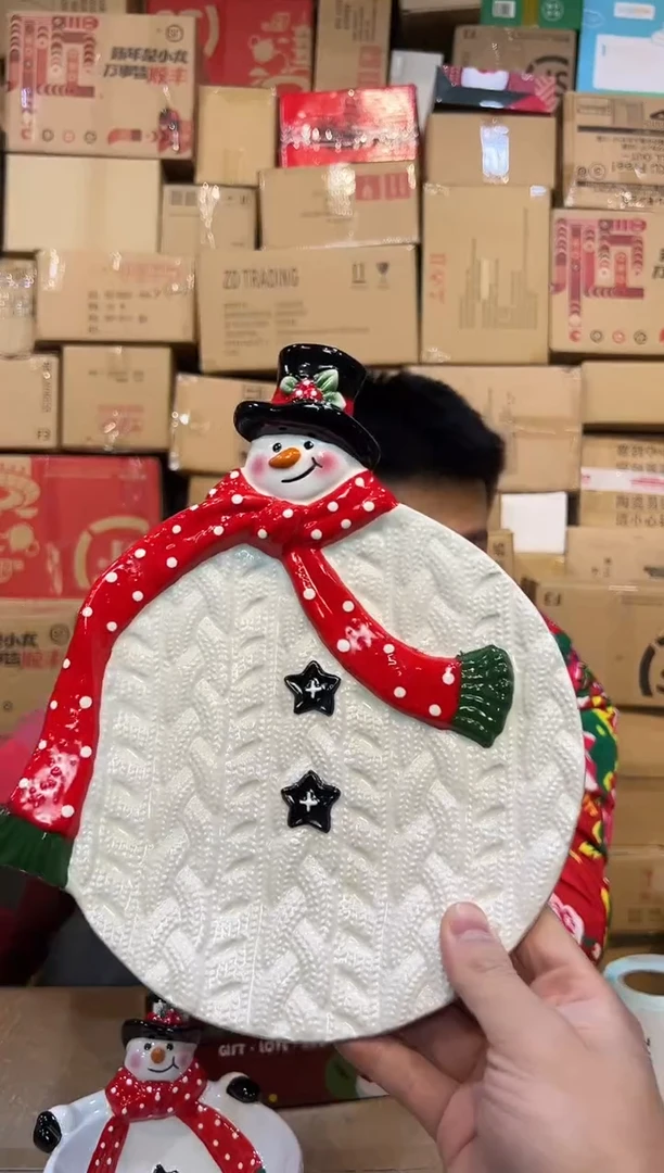 【闪购商品】杯特雷西原盒雪人盘子A