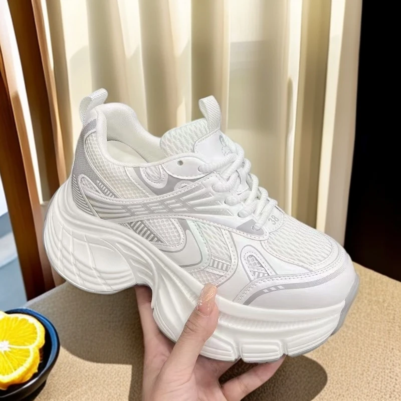 刘胖胖#金匠19#增高老爹鞋女鞋7CM小个子厚底运动鞋潮