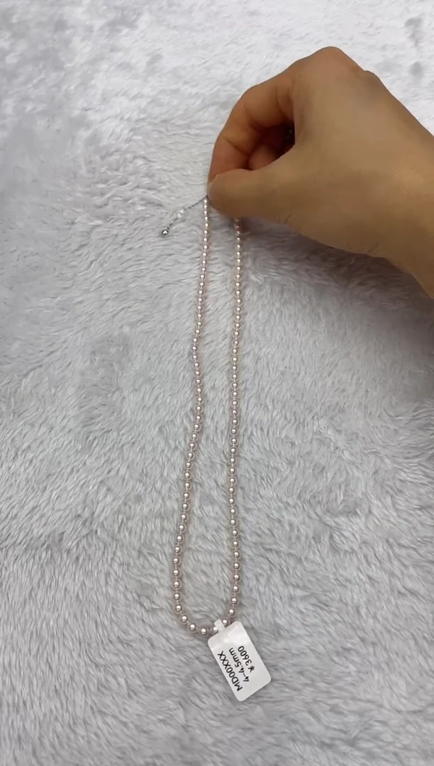 海水珍珠银S925镶嵌项链AK4-4.5mm