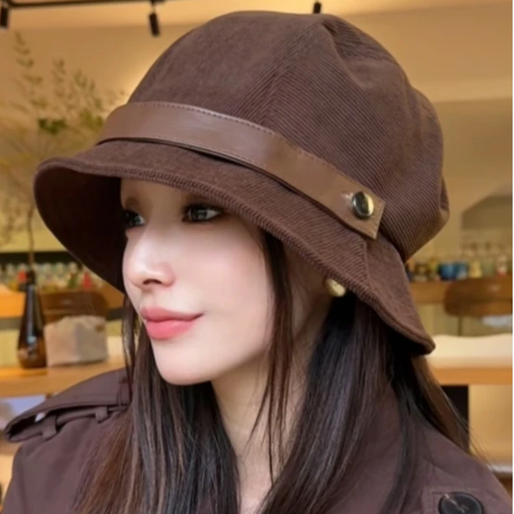 日系女款多戴显脸小渔夫帽2025新款爆款高级感帽子冷帽多种戴法
