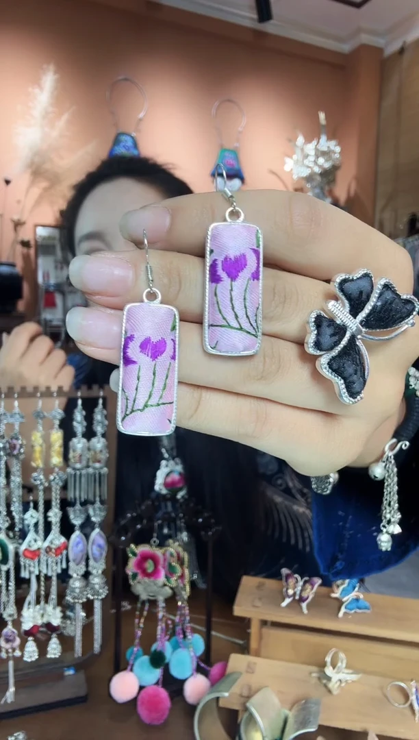 刺绣纯手工民族风耳环
