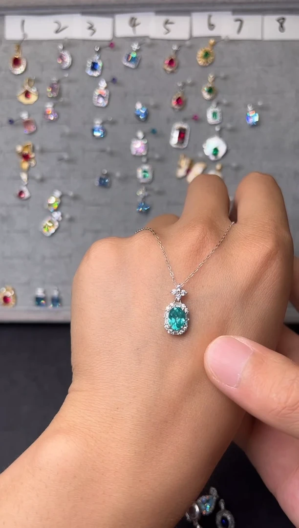 银S925镶嵌颈饰碧玺0000