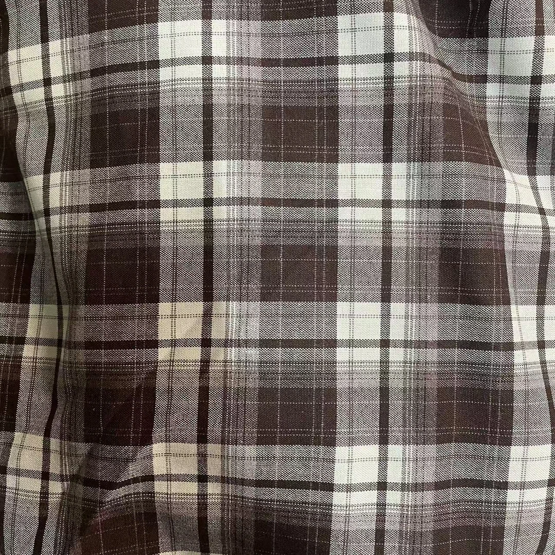 咖色格子弹力时装时尚面料（不支持7天无理由）