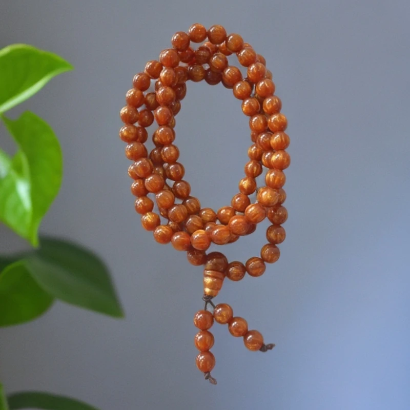 木质手链 多圈金色爆纹水波纹手串男女通戴无礼盒 021