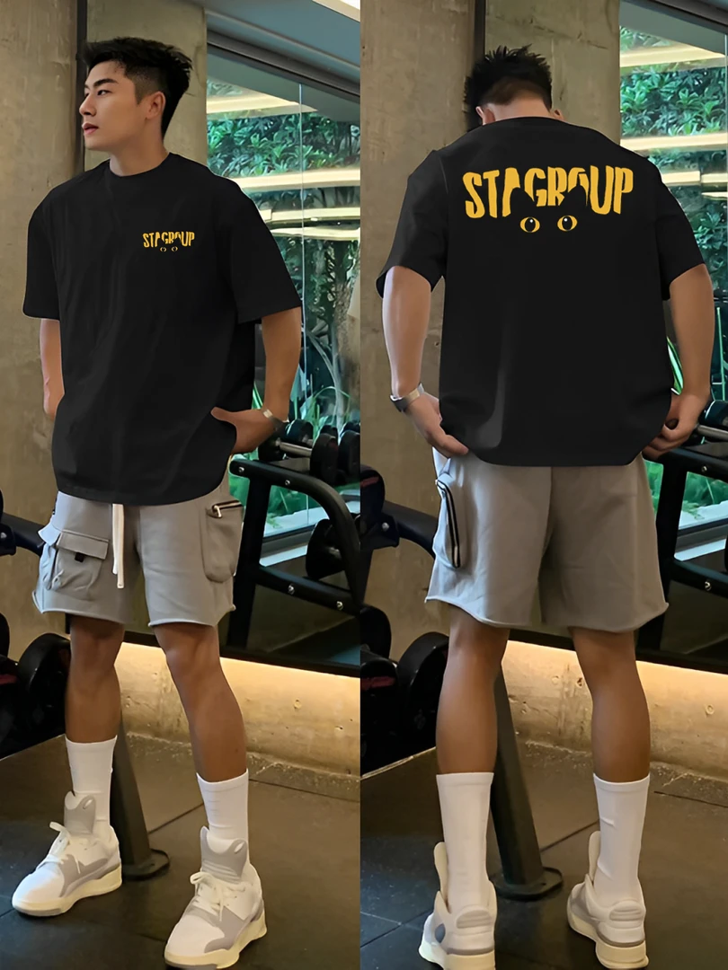 【重磅纯棉】cleanfit美式短袖T恤运动休闲夏季宽松透气百搭情侣ins