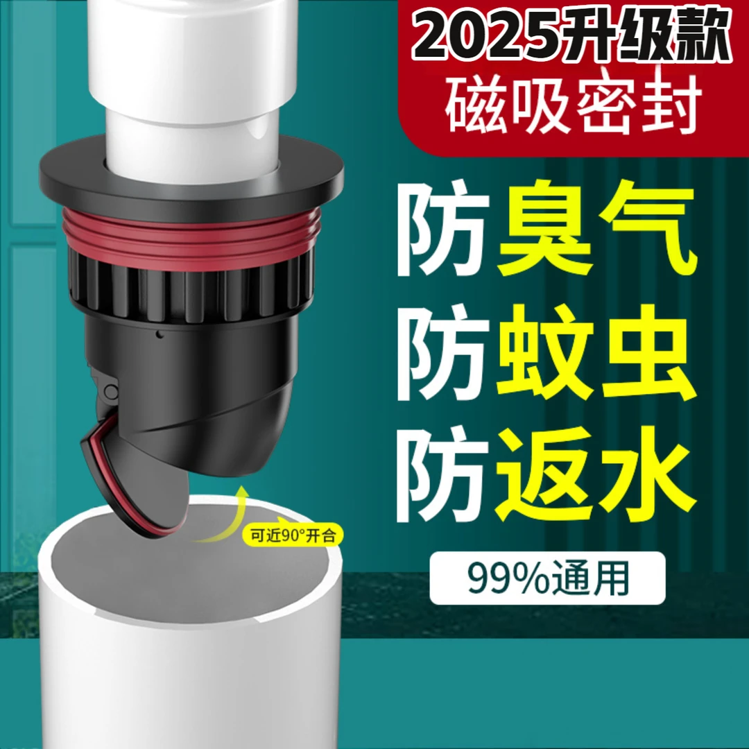 下水管道防返臭神器密封塞厨房洗菜盆排水管洗衣机洗手脸盆堵口器