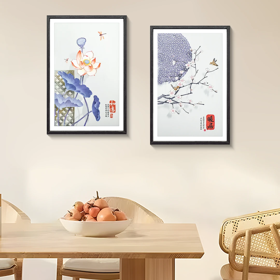 生财玄关装饰画新中式客厅挂画2025新款走廊过道暖居荷花4060