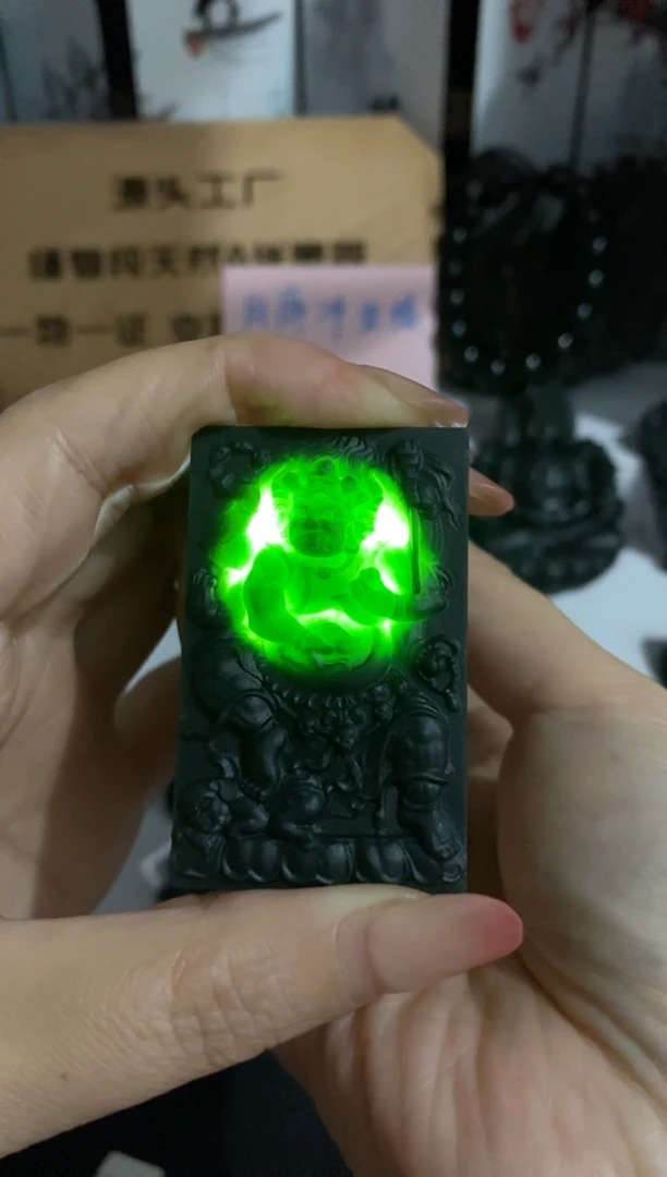 未镶嵌定制翡翠天然缅甸A货翡翠墨翠精品大黑天