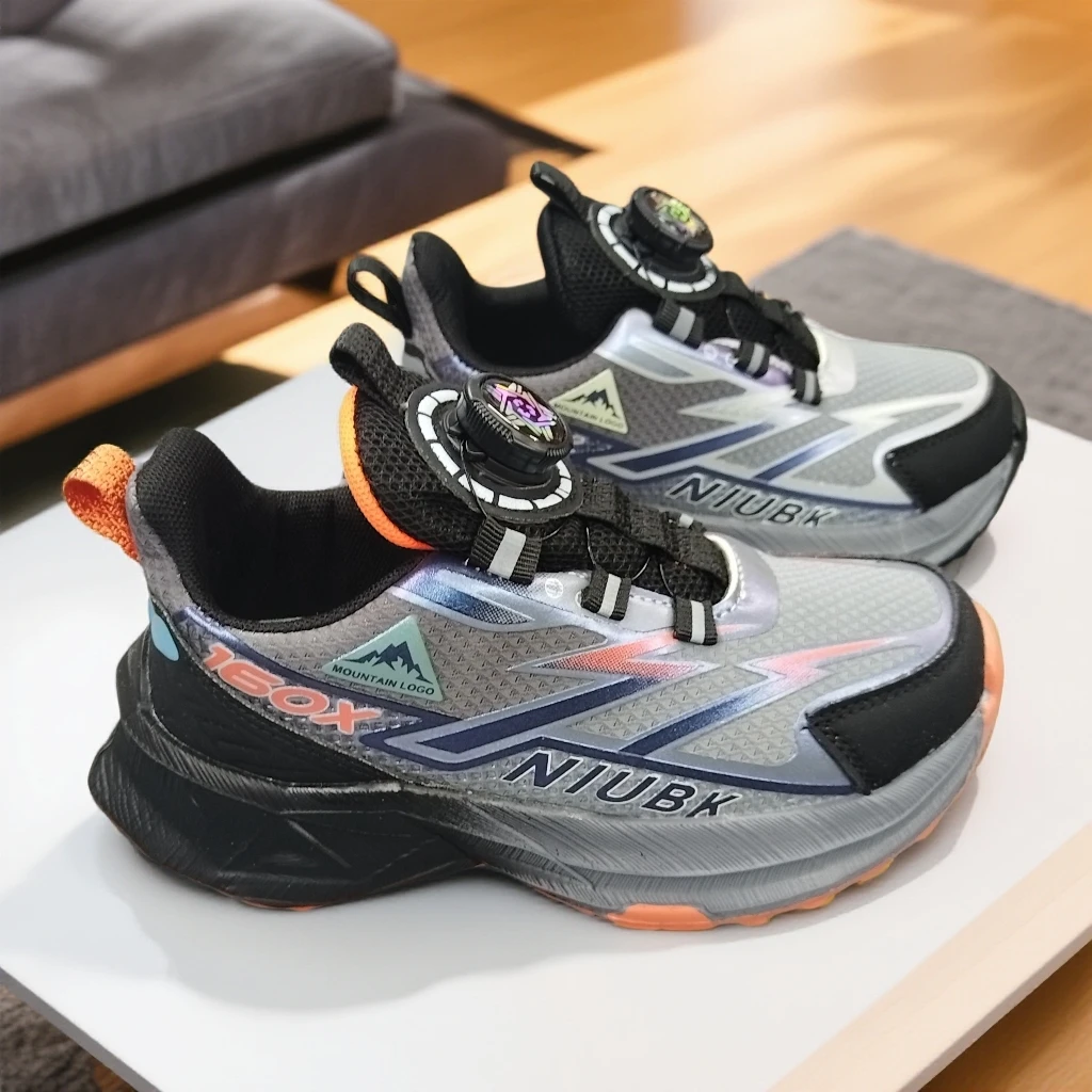 9513秋冬季皮面透气跑步运动鞋中大童舒适软底轻便休闲鞋不加绒