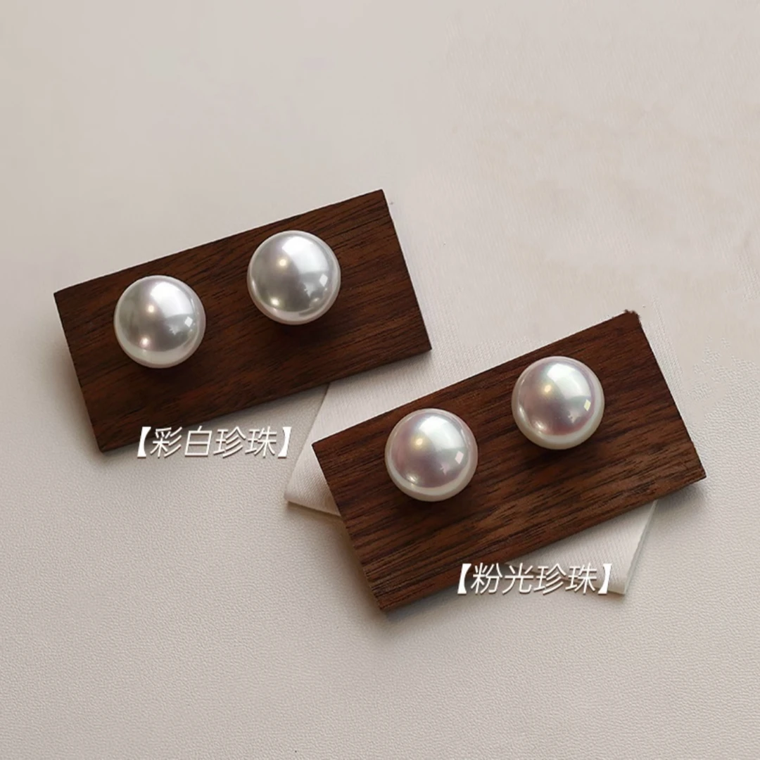 合金仿珍珠耳饰 彩白珍珠复古百搭轻奢气质简约小巧时尚法式小众