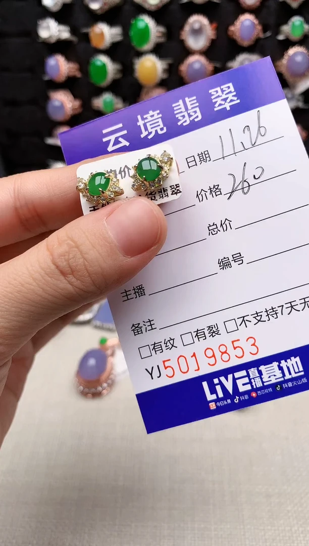 银S925镶嵌戒指翡翠9853