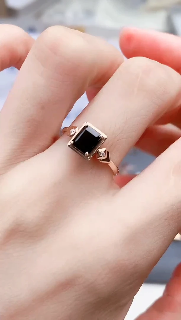 18K金镶嵌戒指碧玺高货14#