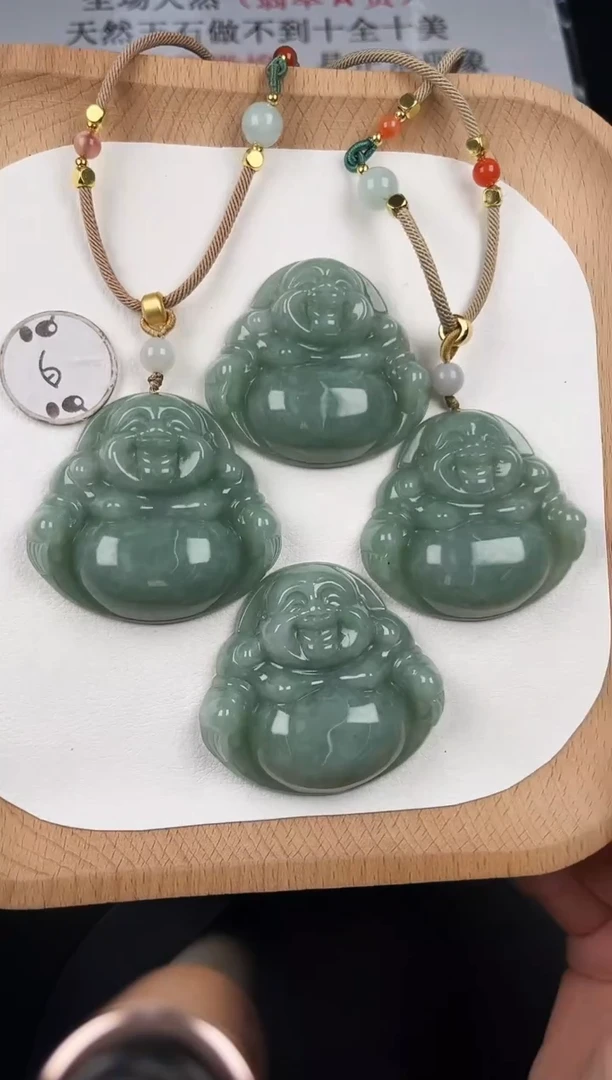 颈饰未镶嵌翡翠LC033树叶绿大佛+送同款绳子+多样性发其一
