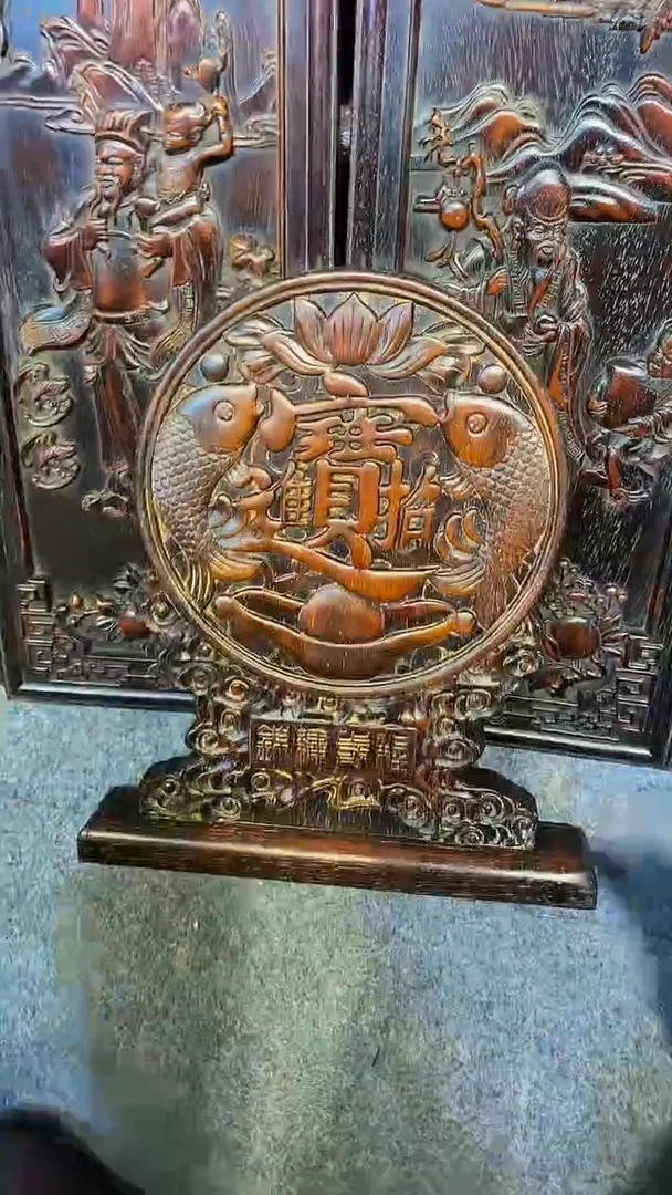 木紫檀木雕刻一物一拍