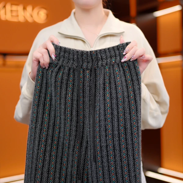 2026新款轩然霞举气质保暖长裤松紧中高腰休闲裤显瘦加厚裤子女