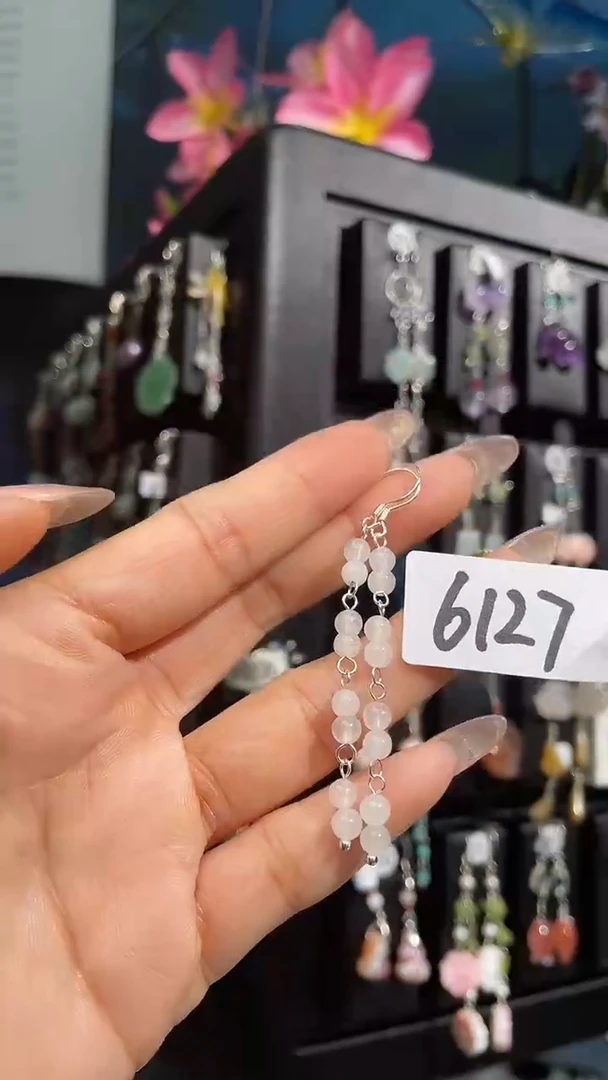 银S925镶嵌耳饰紫晶喜欢拍随机