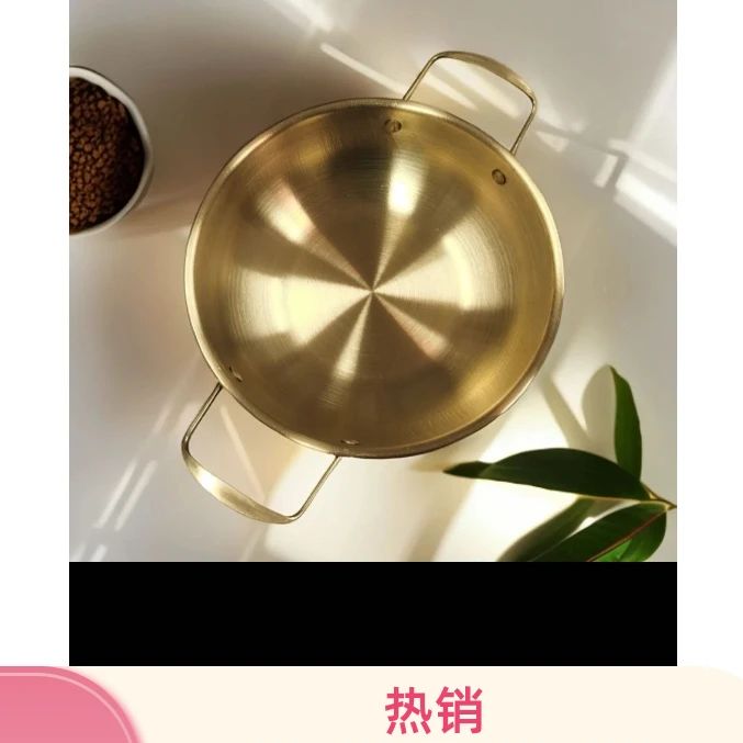 韩式不锈钢泡面锅单人火锅金耳干色双锅家用燃锅