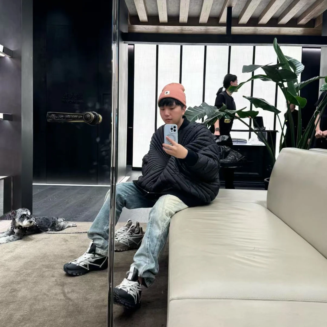 未使用 RICKOWENS 联名Trailgrip圆头系带低帮休闲鞋/44