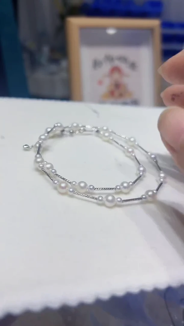 银S925镶嵌项链淡水珍珠34