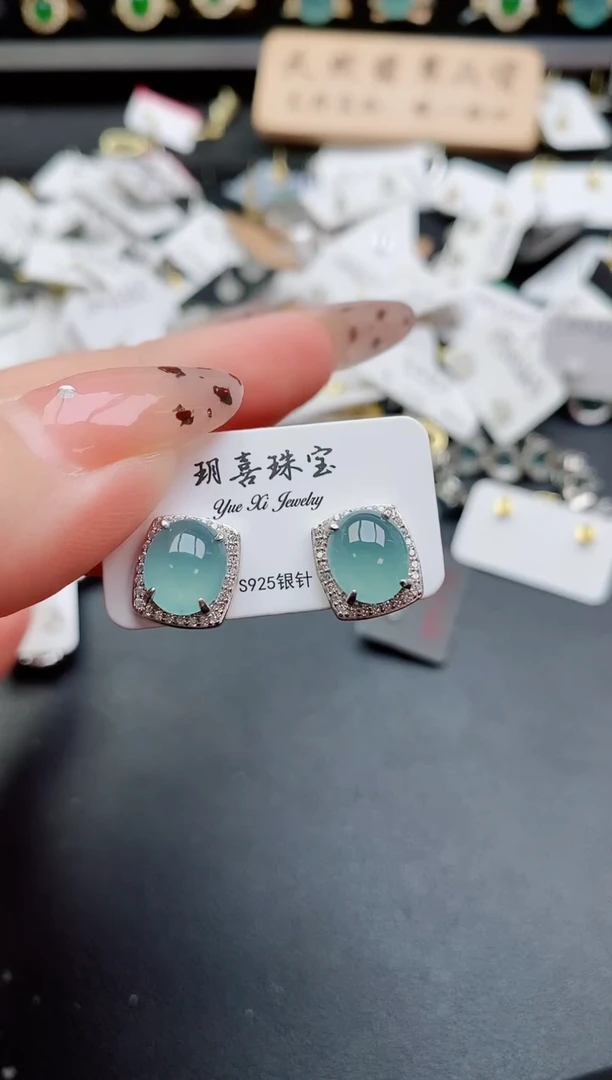 银S925镶嵌戒指翡翠1