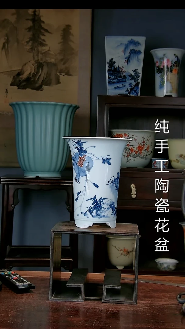 景德镇手工陶瓷花盆