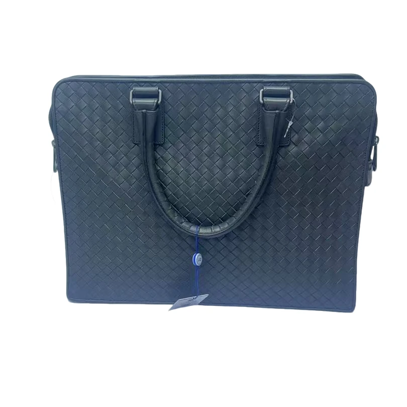 95新 BOTTEGA VENETA/葆蝶家 bv经典编织大象灰公文包（1012）