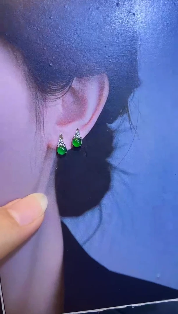 翡翠银S925镶嵌吊坠(不含链)1