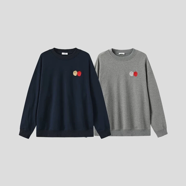 8ON8 2025春季新款男女同款双生草莓刺绣卫衣上衣