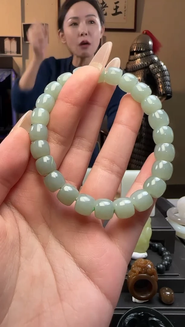 【闪购商品】和田玉且末蓝极限弧未镶嵌手串