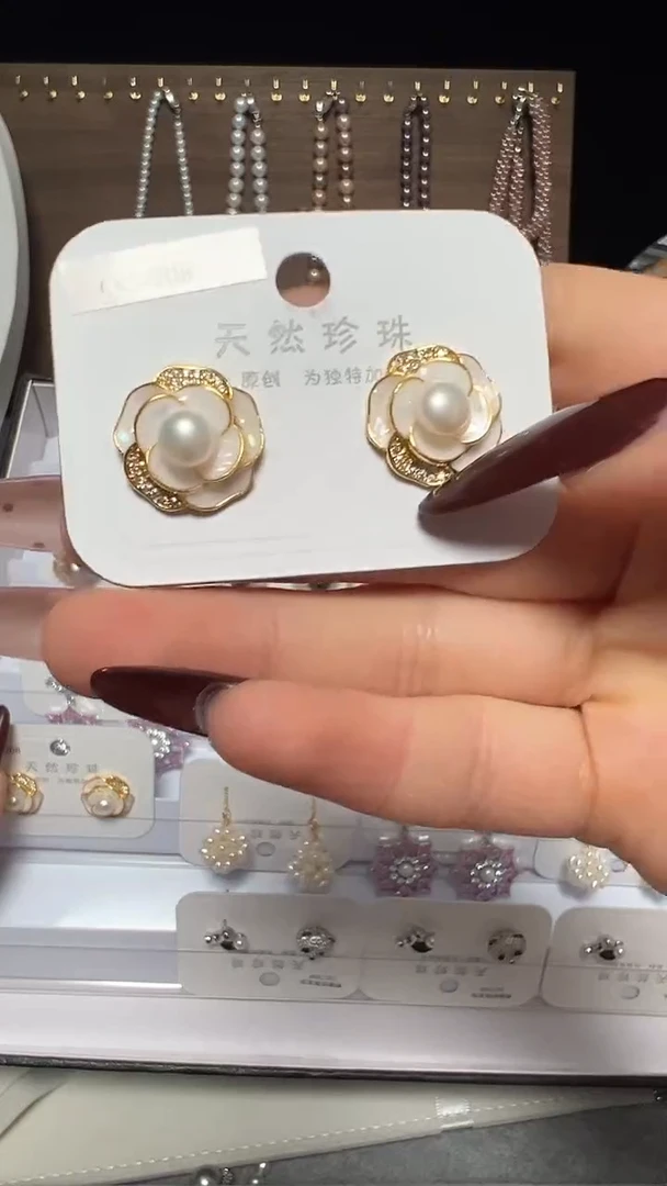 银S925镶嵌耳饰淡水珍珠永丽珍珠严选