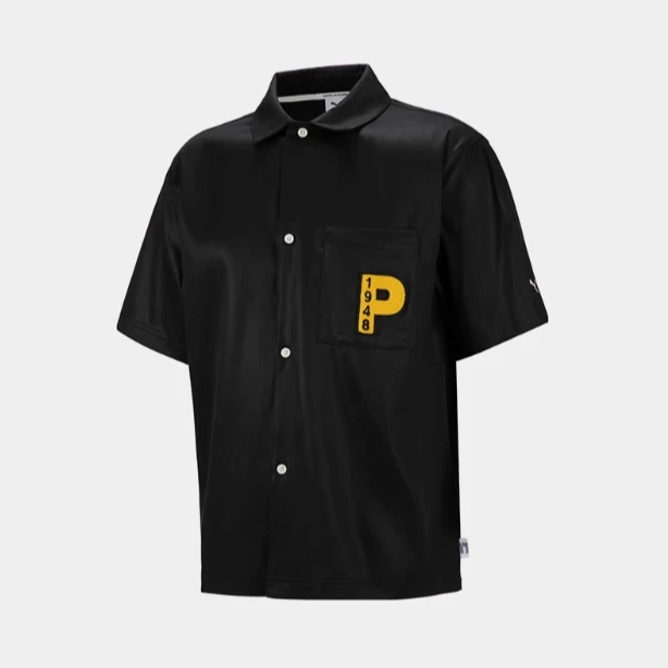 PUMA/彪马正夏季男女运动翻领宽松透气休闲短袖衬衫 539660-01