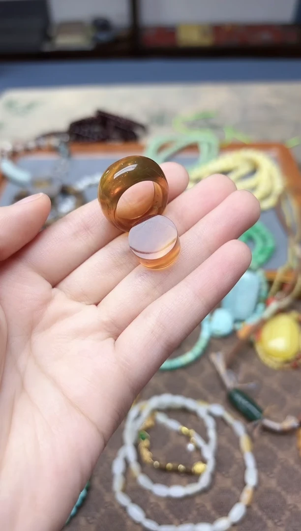 未镶嵌琥珀戒指琥珀指环套装11#YN