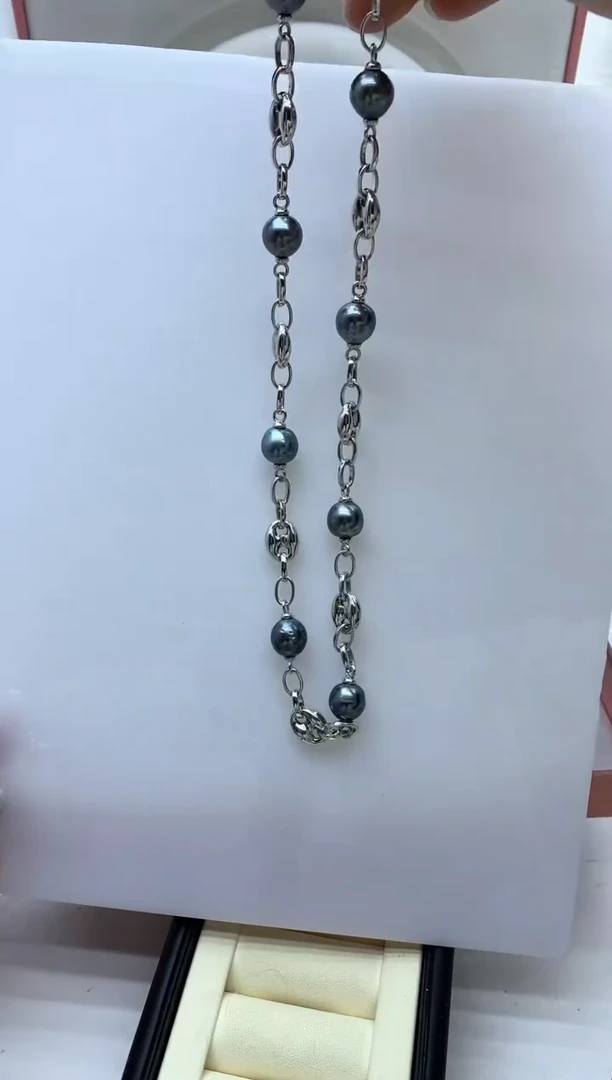 银S925镶嵌颈饰海水珍珠1