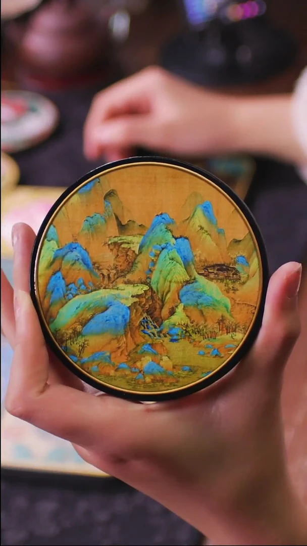 壹藏贰宝千里江山图案杯垫一片