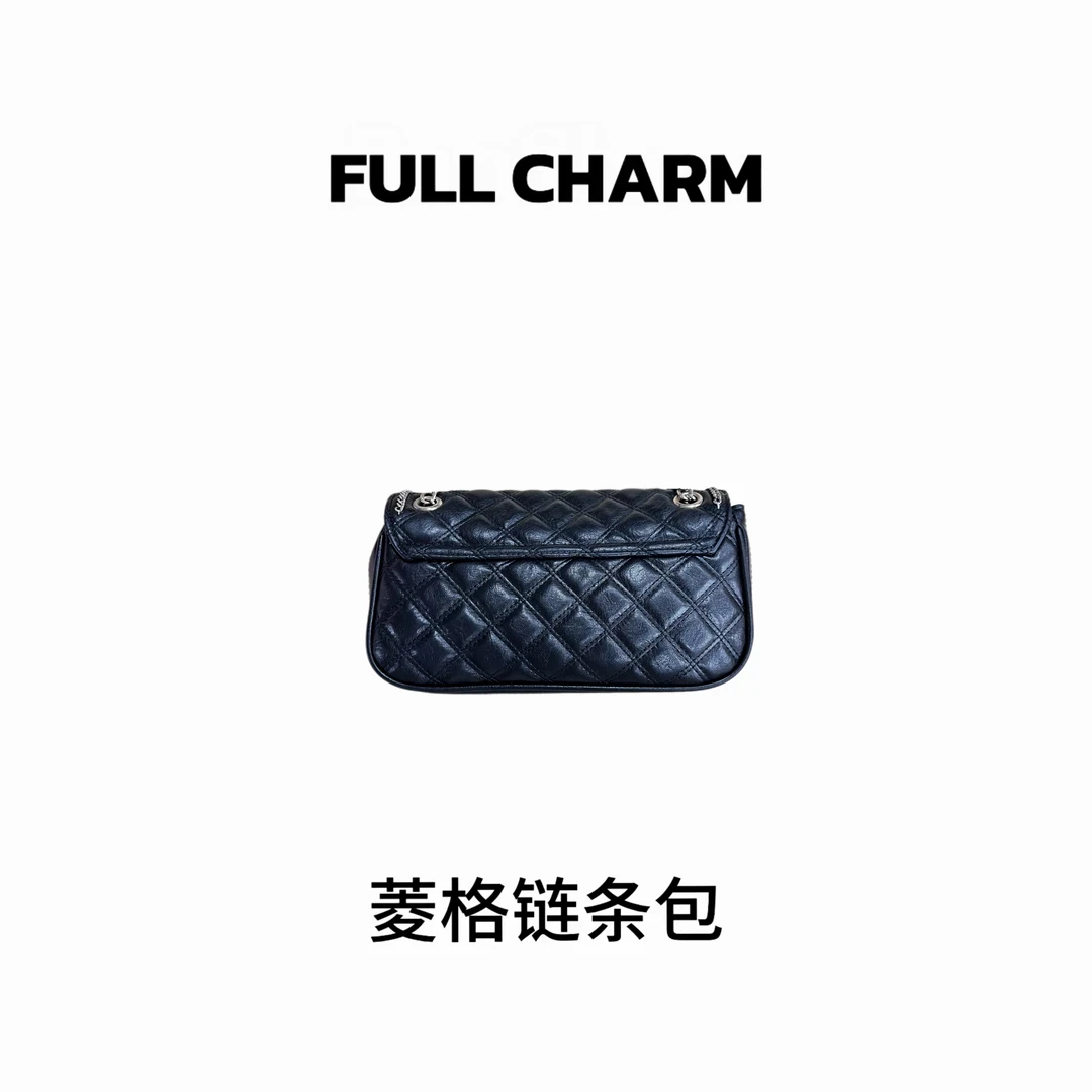 【E255】FULL CHARM-菱格链条包-百搭手提单肩斜挎大容量通勤女包