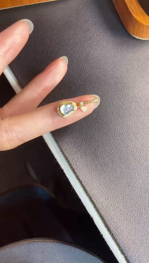 吊坠(不含链)银S925镶嵌翡翠天然A货翡翠