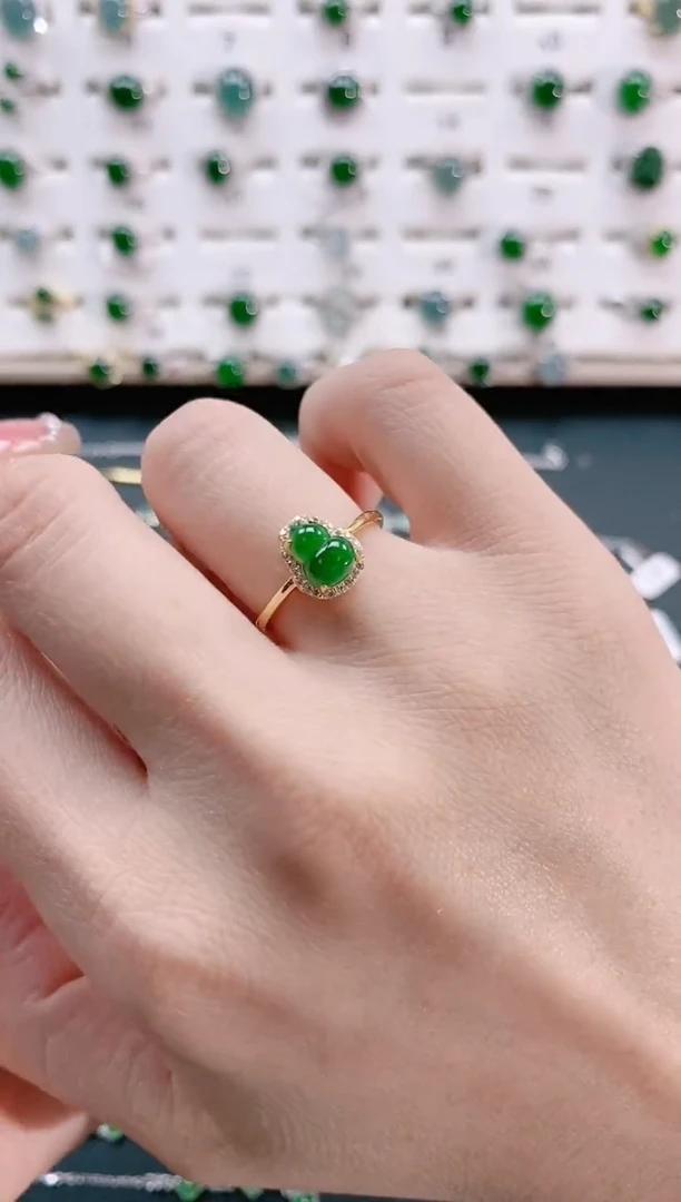 【闪购商品】翡翠戒指银S925镶嵌天然翡翠