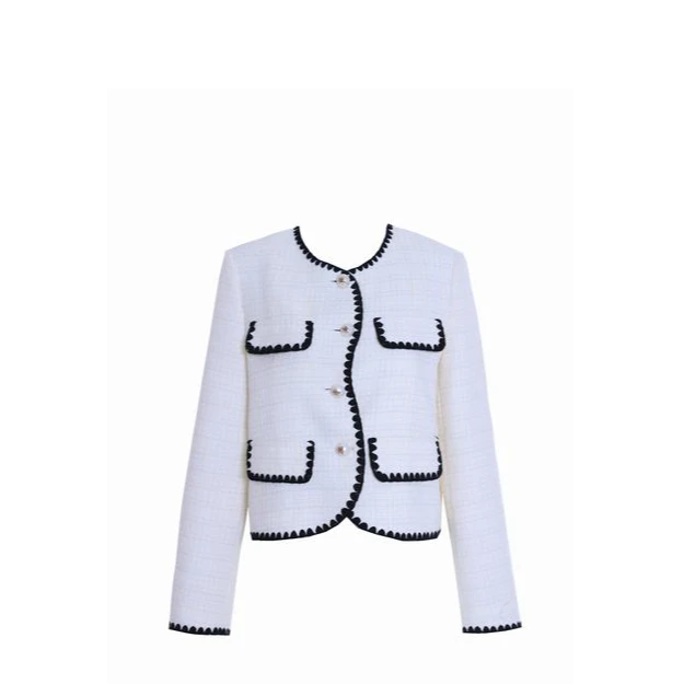 【小余专属】Y421305338曼德诗2025新款气质小香风轻奢短款短外套